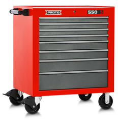 Proto® 550S 34" Roller Cabinet - 8 Drawer, Safety Red and Gray - Americas Tooling