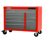 Proto® 550E 50" Front Facing Power Workstation w/ USB - 10 Drawer, Safety Red and Gray - Americas Tooling