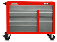 Proto® 550S 50" Workstation - 10 Drawer, Safety Red and Gray - Americas Tooling