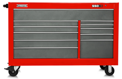 Proto® 550S 66" Workstation - 11 Drawer, Safety Red and Gray - Americas Tooling