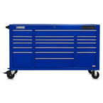 Proto® 550E 67" Front Facing Power Workstation w/ USB - 18 Drawer, Gloss Blue - Americas Tooling