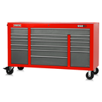 Proto® 550E 67" Power Workstation - 18 Drawer, Safety Red and Gray - Americas Tooling