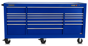 Proto® 550E 88" Power Workstation - 18 Drawer, Gloss Blue - Americas Tooling