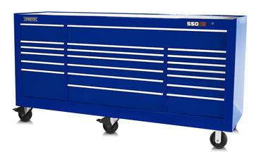 Proto® 550S 88" Workstation - 18 Drawer, Gloss Blue - Americas Tooling