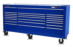 Proto® 550S 88" Workstation - 22 Drawer, Gloss Blue - Americas Tooling