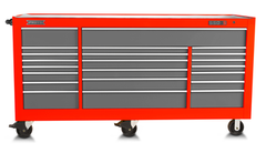 Proto® 550S 88" Workstation - 22 Drawer, Safety Red and Gray - Americas Tooling