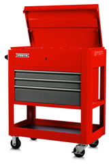 Proto® Heavy Duty Utility Cart- 3 Drawer Safety Red and Grey - Americas Tooling