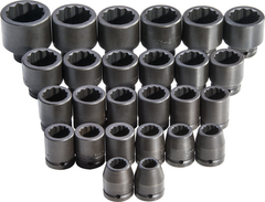 Proto® 3/4" Drive 26 Piece Metric Impact Socket Set - 12 Point - Americas Tooling