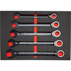 Proto® Foamed 22 Piece Metric Reversible Ratcheting Combination Wrench Set - Black Chrome- Spline - Americas Tooling