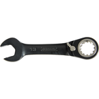 Proto® Black Chrome Combination Stubby Reversible Ratcheting Wrench 17 mm - Spline - Americas Tooling