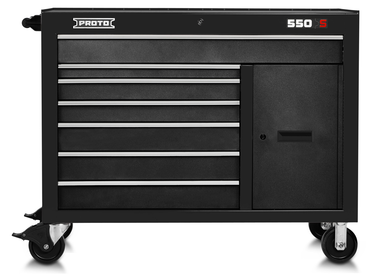 Proto® 550S 50" Workstation - 7 Drawer & 1 Shelf, Dual Black - Americas Tooling