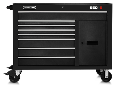 Proto® 550S 50" Workstation - 8 Drawer & 2 Shelves, Dual Black - Americas Tooling