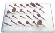 #150 - Contains: 24 Aluminum Oxide Points; For: Machines that hold 3/32 Shanks - Mounted Point Kit for Flex Shaft Grinder - Americas Tooling