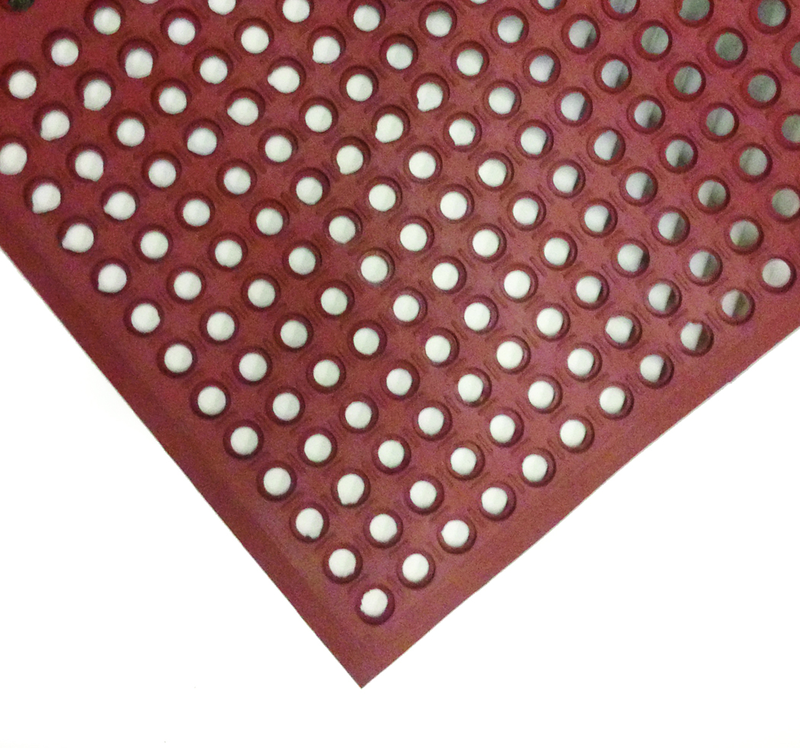 3' x 10' x 1/2" Thick Drainage MatÂ - Red - Americas Tooling