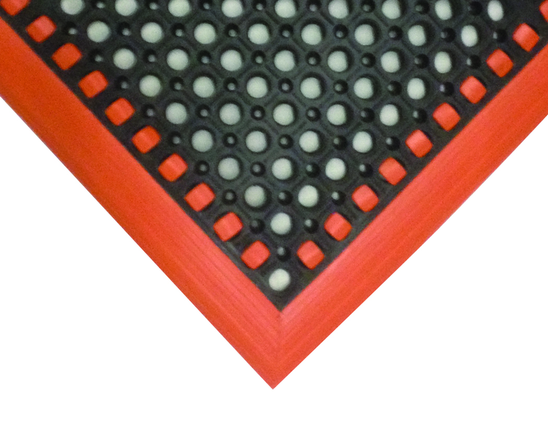 40" x 52" x 7/8" Thick Safety Wet / Dry Mat - Black / Orange - Americas Tooling