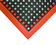 40" x 52" x 7/8" Thick Safety Wet / Dry Mat - Black / Orange - Americas Tooling