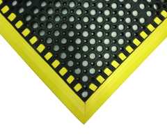 40" x 64" x 7/8" Thick Safety Wet / Dry Mat - Black / Yellow - Americas Tooling