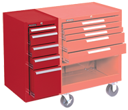 185 Red 5-Drawer Hang-On Cabinet w/ball bearing Drawer slides - For Use With 273, 275 or 278 - Americas Tooling