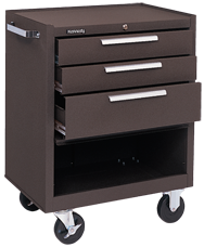 3-Drawer Roller Cabinet w/ball bearing Dwr slides - 35'' x 18'' x 27'' Brown - Americas Tooling