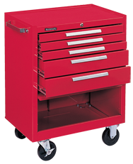 5-Drawer Roller Cabinet w/ball bearing Dwr slides - 35'' x 18'' x 27'' Red - Americas Tooling