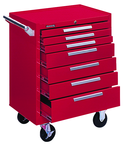 7-Drawer Roller Cabinet w/ball bearing Dwr slides - 35'' x 18'' x 27'' Red - Americas Tooling