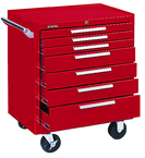 7-Drawer Roller Cabinet w/ball bearing Dwr slides - 35'' x 20'' x 29'' Red - Americas Tooling