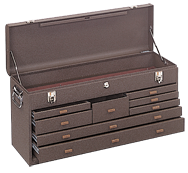 8-Drawer Journeyman Chest - Model No.526B Brown 13.63H x 8.5D x 26.75''W - Americas Tooling