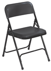 Plastic Folding Chair - Plastic Seat/Back Steel Frame - Black - Americas Tooling