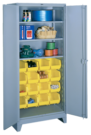 36 x 21 x 82'' (16 Bins Included) - Bin Storage Cabinet - Americas Tooling