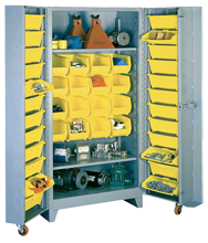 38 x 28 x 76'' (40 Bins Included) - Bin Storage Cabinet - Americas Tooling