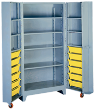 38 x 28 x 76'' (12 Bins Included) - Bin Storage Cabinet - Americas Tooling