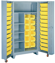 38 x 28 x 76'' (36 Bins Included) - Bin Storage Cabinet - Americas Tooling
