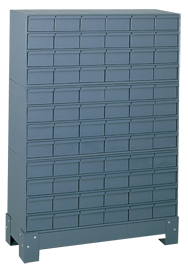 48-1/8 x 12-1/4 x 34-1/8'' (72 Compartments) - Steel Modular Parts Cabinet - Americas Tooling