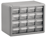 8-1/2 x 6-3/8 x 10-9/16'' (16 Compartments) - Plastic Modular Parts Cabinet - Americas Tooling