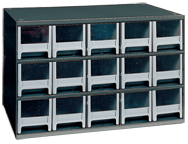 11 x 11 x 17'' (15 Compartments) - Steel Modular Parts Cabinet - Americas Tooling