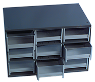 11 x 11 x 17'' (9 Compartments) - Steel Modular Parts Cabinet - Americas Tooling