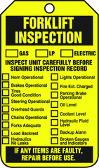 Forklift Tag, Forklift Inspection (Checklist)/Forklift Inspect, 25/Pk, Plastic - Americas Tooling