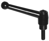 70551, Clamp Lever Size 5 Zinc Ball Style with Steel Stud Insert 1/2-13 x 1.57, Screw and Spring - Americas Tooling