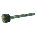 3" Diameter - Crimped Filament Internal Brush Deburring Tool - 0.055/120 Grit - 3/8" ARBOR - Americas Tooling