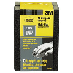 ‎3M Drywall Sanding Sponge 19093 Dual Grit Block 2-5/8″ × 3-3/4″ × 1″ Fine/Medium grit - Americas Tooling