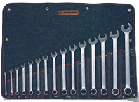 Wright Tool Fractional Combination Wrench Set -- 15 Pieces; 12PT Chrome Plated; Includes Sizes: 5/16; 3/8; 7/16; 1/2; 9/16; 5/8; 11/16; 3/4; 13/16; 7/8; 15/16; 1; 1-1/16; 1-1/8; 1-1/4"; Grip Feature - Americas Tooling