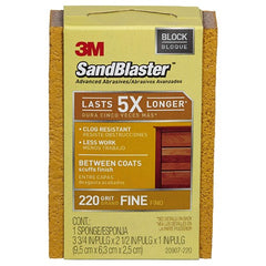 ‎3M SandBlaster Advanced Sanding Sanding Sponge 20907-220 220 grit 3-3/4″ × 2-1/2 × 1″ - Americas Tooling