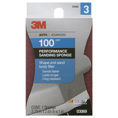 ‎3M Performance Sanding Sponge 03069 1 inch × 2-5/8 inch 100 Grit - Americas Tooling