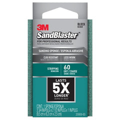 ‎3M SandBlaster Advanced Sanding Sanding Sponge 20909-60 60 grit 3-3/4″ × 2-1/2 × 1″ - Americas Tooling