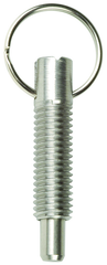 Hand Retractable Spring Plunger with Pull Ring - 1.25 lbs Initial End Force, 5 lbs Final End Force (5/8-11 Thread) - Americas Tooling