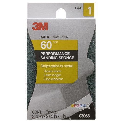 ‎3M Performance Sanding Sponge 03068 1 inch × 2-5/8 inch 60 Grit - Americas Tooling